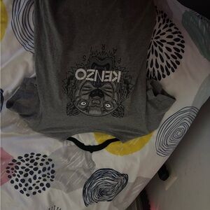 Kenzo Gray and Yellow Graphic Tee